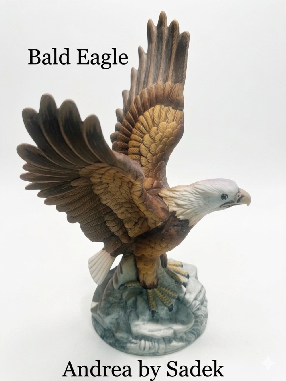 Andrea by Sadek Porcelain Bald Eagle Figurine Vintage Japan 8863 7”L 10 Oz